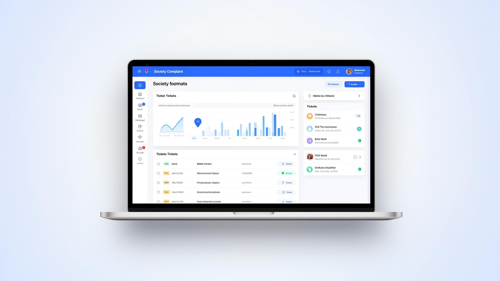 Pravidnya society CRM dashboard preview